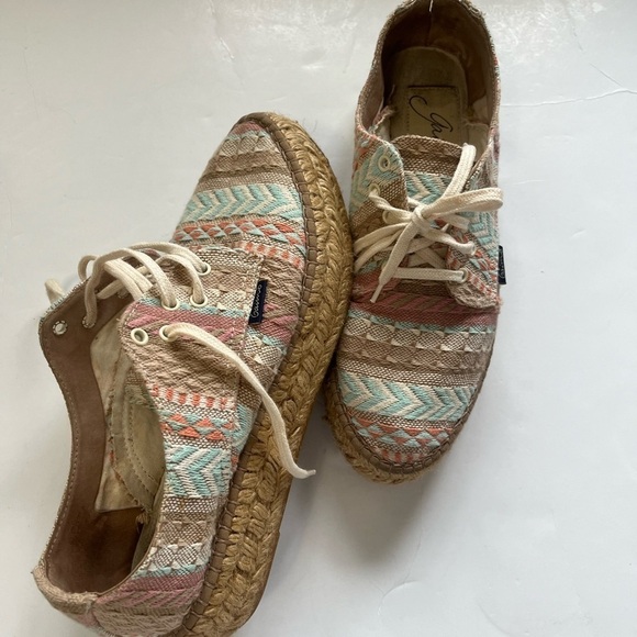 Gaimo Tie Espadrilles Multicolor Low Top Lace Up Aztec Casual Shoes women’s 39 - Picture 1 of 11
